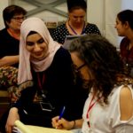 Teachers engaged in activity together during 2017 PATHWAYS summer Intensive for Negotiation Education