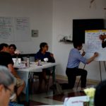 group activity and lecture with Whitney Benns at summer retreat in 2017 for PATHWAYS Negotiation Education